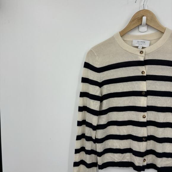 La Ligne Cashmere Cardigan Sweater Women Small Old Money Capsule Parisian Luxury - Picture 2 of 7